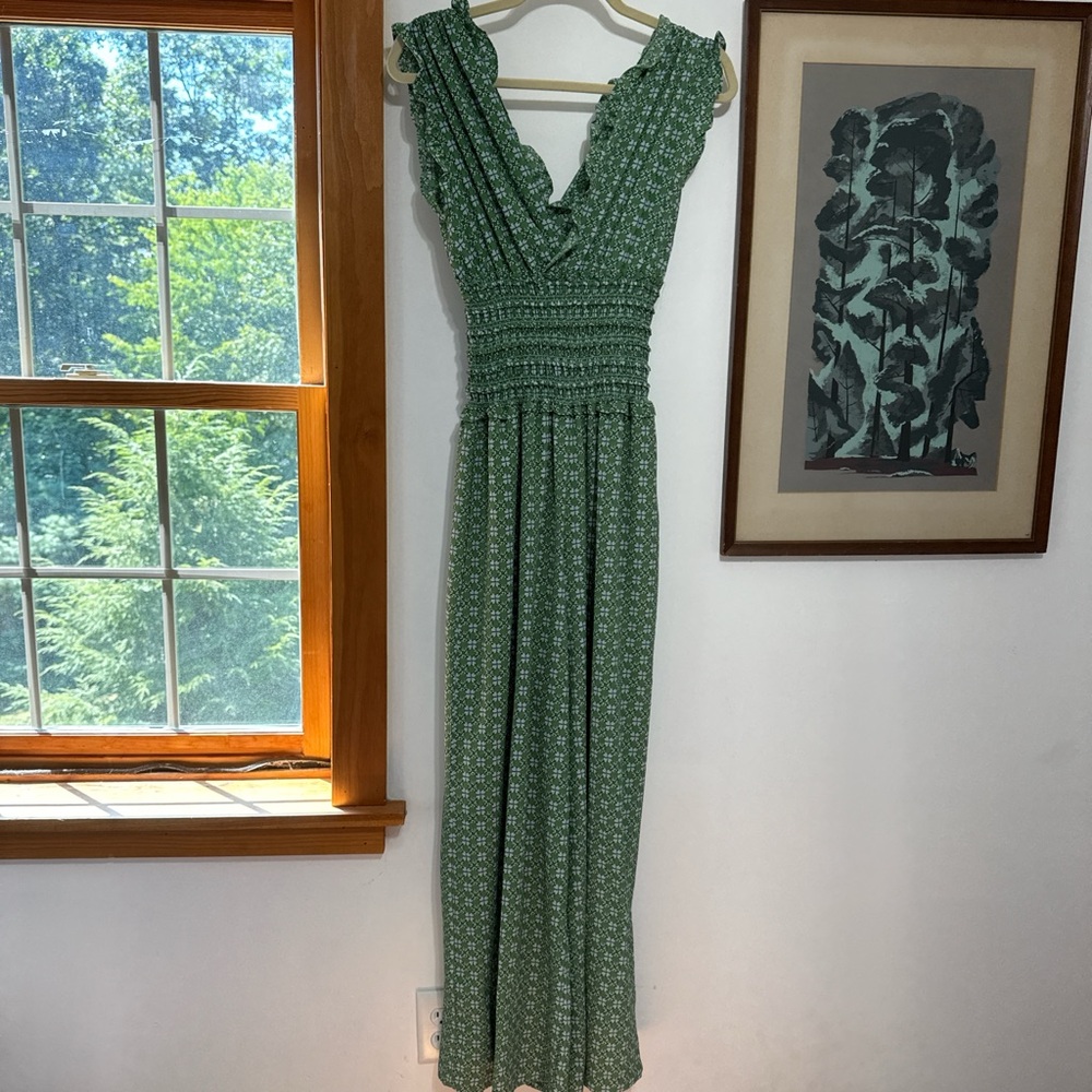Max Studio Green Sleeveless Jumpsuit